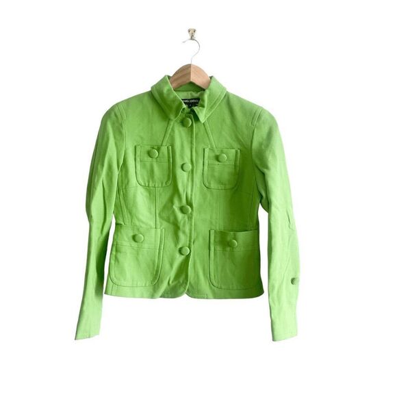 Mario Serrani Womens Jacket Button Down Wool Long Sleeve Green Size 6 - Picture 1 of 9